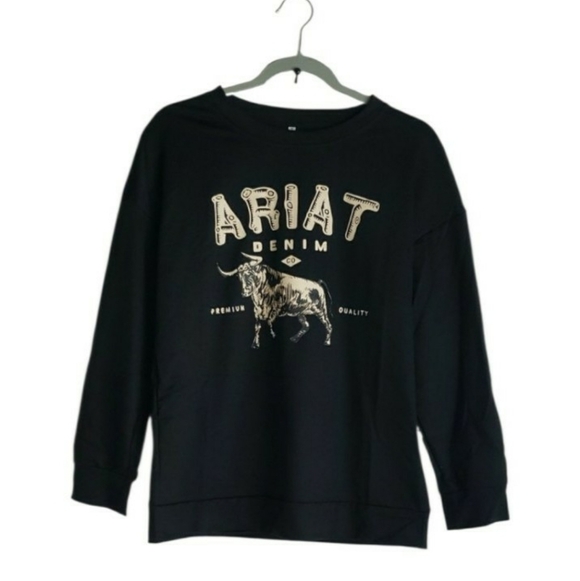 Ariat Black Crewneck Sweatshirt Size Small - Picture 2 of 6